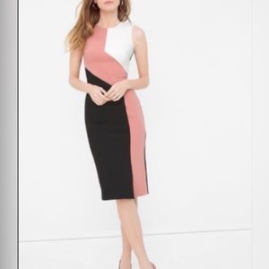NWT White House Black Market Colorblock Dress Sleeveless